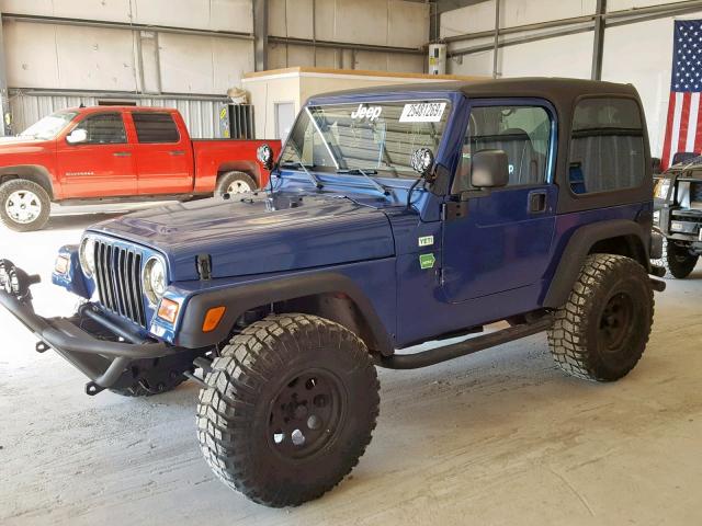 1J4FY19S6XP422329 - 1999 JEEP WRANGLER / BLUE photo 2