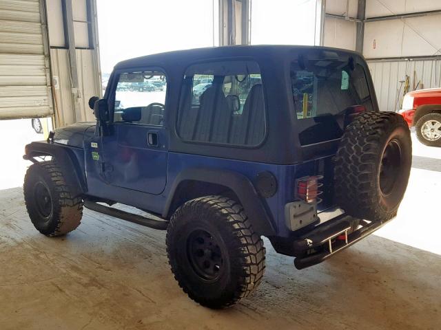 1J4FY19S6XP422329 - 1999 JEEP WRANGLER / BLUE photo 3