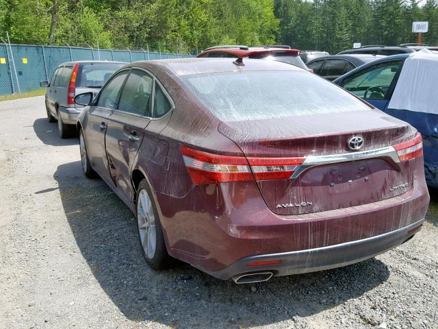 4T1BK1EB6EU116625 - 2014 TOYOTA AVALON BAS BURGUNDY photo 3