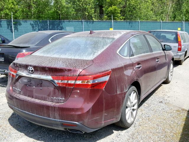 4T1BK1EB6EU116625 - 2014 TOYOTA AVALON BAS BURGUNDY photo 4