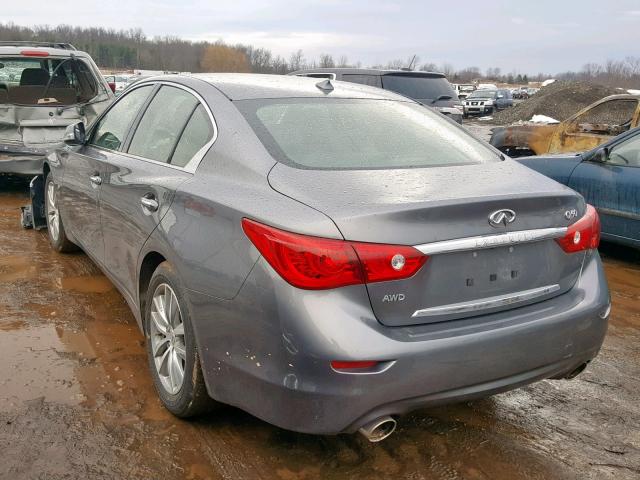 JN1BV7AR9FM413099 - 2015 INFINITI Q50 BASE GRAY photo 3