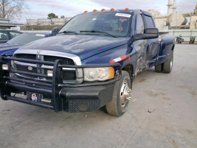 3D7MR48C55G718858 - 2005 DODGE RAM 3500 S BLUE photo 2