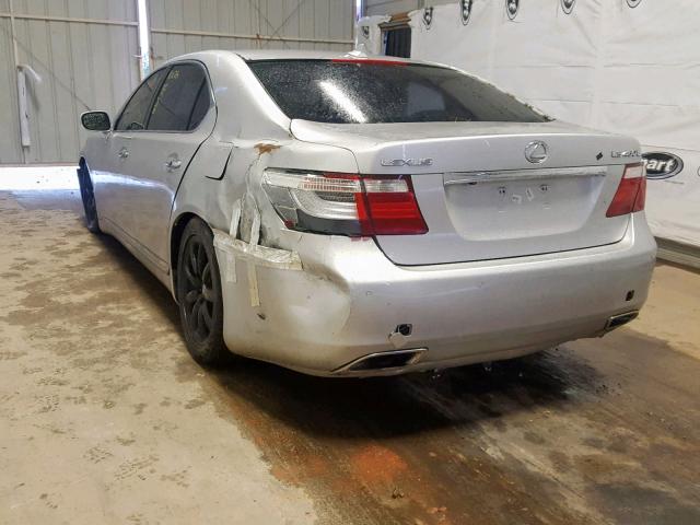 JTHGL46F275014552 - 2007 LEXUS LS 460L SILVER photo 3