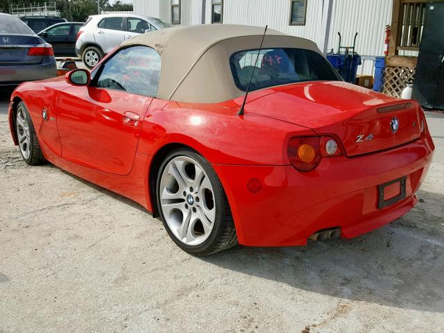 4USBT53564LU08733 - 2004 BMW Z4 3.0 RED photo 3