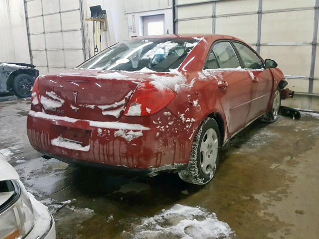 1G2ZF58B374264037 - 2007 PONTIAC G6 VALUE L RED photo 4