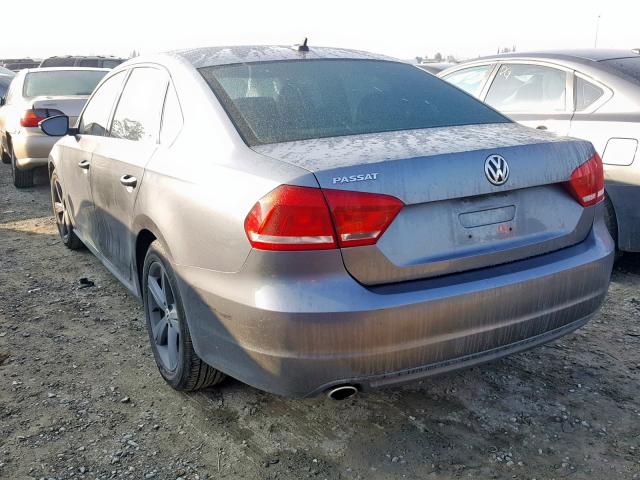 1VWBP7A38CC069766 - 2012 VOLKSWAGEN PASSAT SE GRAY photo 3