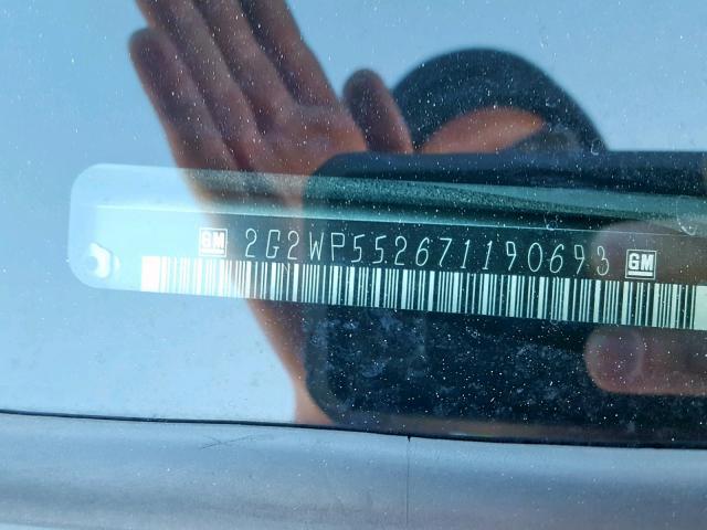 2G2WP552671190693 - 2007 PONTIAC GRAND PRIX SILVER photo 10