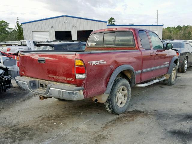 5TBBT4412YS102282 - 2000 TOYOTA TUNDRA ACC MAROON photo 4