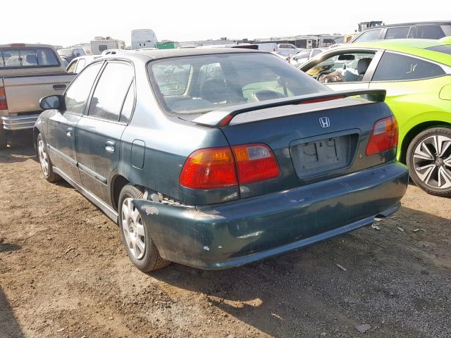 2HGEJ6618XH540628 - 1999 HONDA CIVIC BASE GREEN photo 3