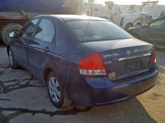 KNAFE121285507288 - 2008 KIA SPECTRA EX BLUE photo 3