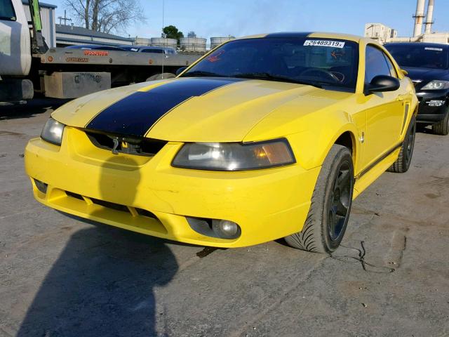 1FAFP47V21F200865 - 2001 FORD MUSTANG CO YELLOW photo 2