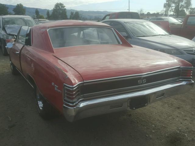 138177A144481 - 1967 CHEVROLET CHEVELL SS RED photo 3