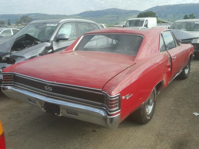 138177A144481 - 1967 CHEVROLET CHEVELL SS RED photo 4
