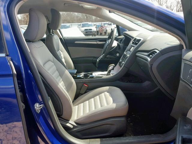 3FA6P0G75FR205207 - 2015 FORD FUSION S BLUE photo 5