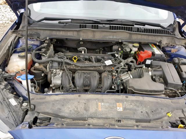 3FA6P0G75FR205207 - 2015 FORD FUSION S BLUE photo 7