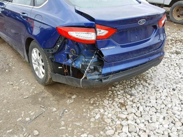 3FA6P0G75FR205207 - 2015 FORD FUSION S BLUE photo 9