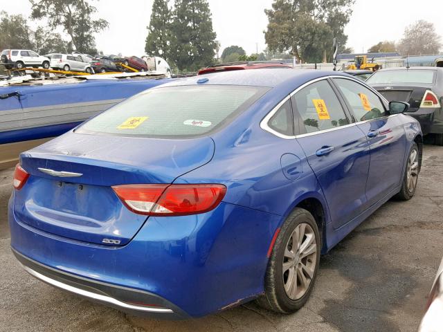 1C3CCCAB9FN657272 - 2015 CHRYSLER 200 LIMITE BLUE photo 4