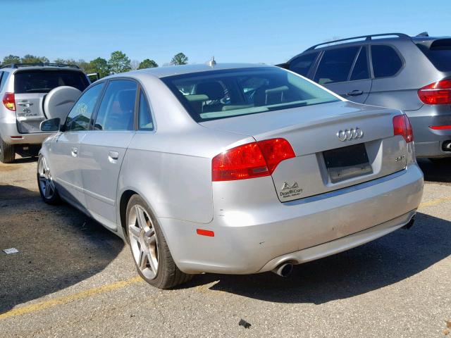 WAUAF78EX8A082737 - 2008 AUDI A4 2.0T SILVER photo 3
