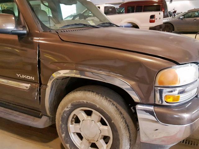 1GKEC13Z64J121441 - 2004 GMC YUKON BROWN photo 9