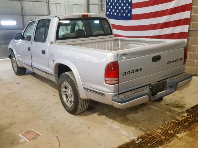 1D7HL38N04S548043 - 2004 DODGE DAKOTA QUA SILVER photo 3