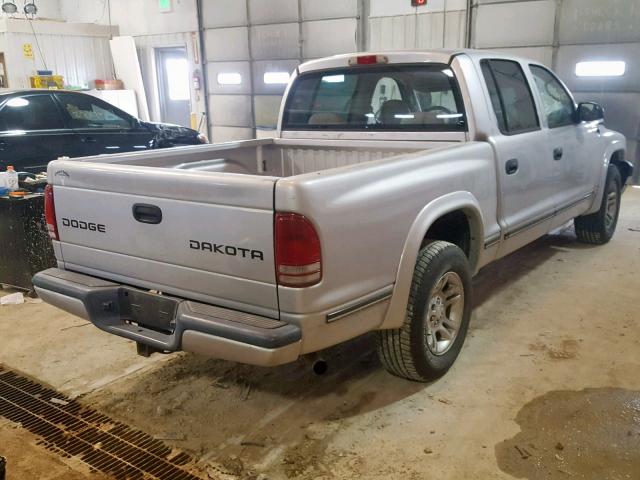 1D7HL38N04S548043 - 2004 DODGE DAKOTA QUA SILVER photo 4