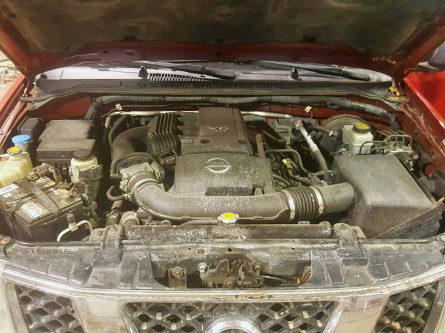 1N6AD07W97C451078 - 2007 NISSAN FRONTIER C RED photo 7