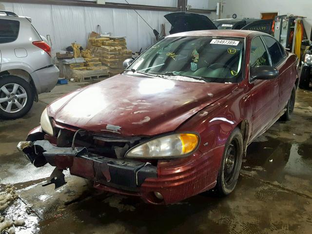 1G2NF52E92M643327 - 2002 PONTIAC GRAND AM S RED photo 2