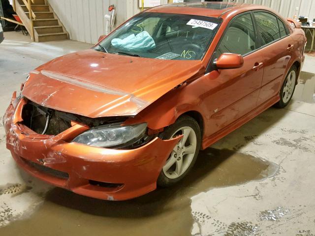 1YVHP84D545N76244 - 2004 MAZDA 6 S ORANGE photo 2