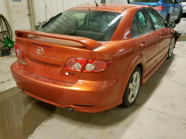 1YVHP84D545N76244 - 2004 MAZDA 6 S ORANGE photo 4