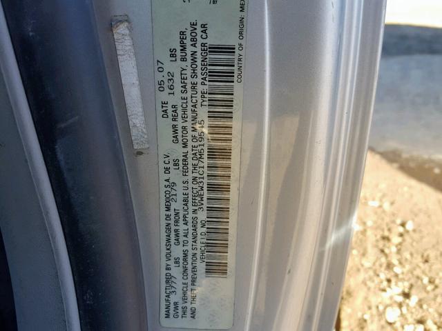 3VWEW31C17M519545 - 2007 VOLKSWAGEN NEW BEETLE Silber Foto 10