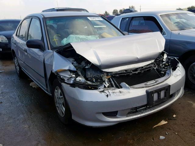 1HGES16355L027757 - 2005 HONDA CIVIC DX V SILVER photo 1