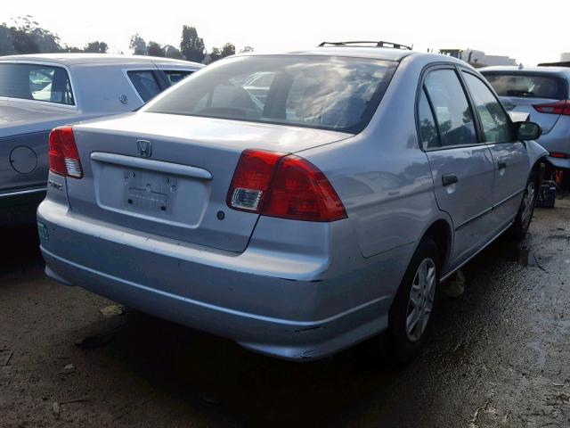 1HGES16355L027757 - 2005 HONDA CIVIC DX V SILVER photo 4