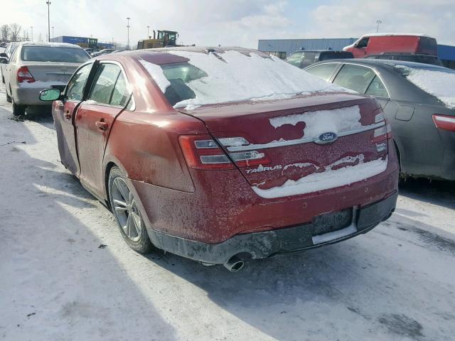 1FAHP2H8XFG202905 - 2015 FORD TAURUS SEL RED photo 3