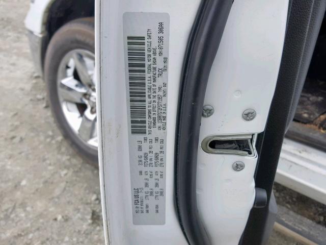 1C6RR7GT2FS771957 - 2015 RAM 1500 SLT WHITE photo 10