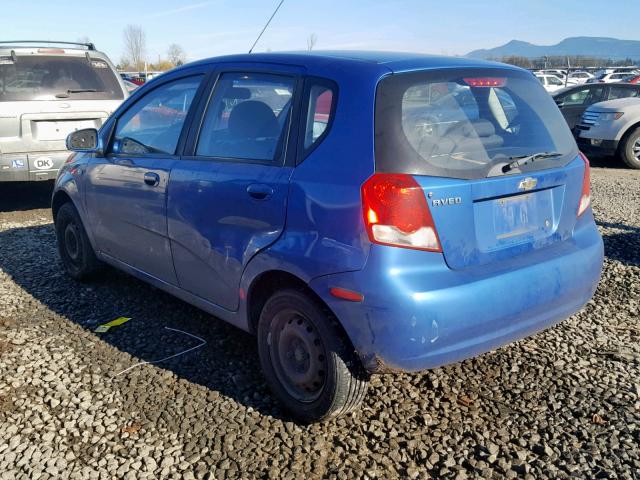 KL1TD66657B723896 - 2007 CHEVROLET AVEO BASE Mavi foto 3