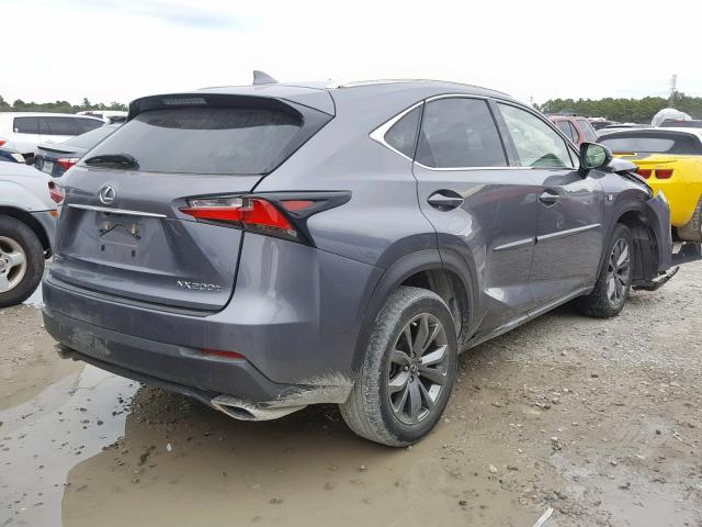 JTJYARBZ1G2040342 - 2016 LEXUS NX 200T GRAY photo 4