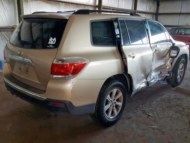 5TDZK3EH3CS085936 - 2012 TOYOTA HIGHLANDER GOLD photo 4