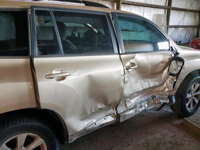 5TDZK3EH3CS085936 - 2012 TOYOTA HIGHLANDER GOLD photo 9