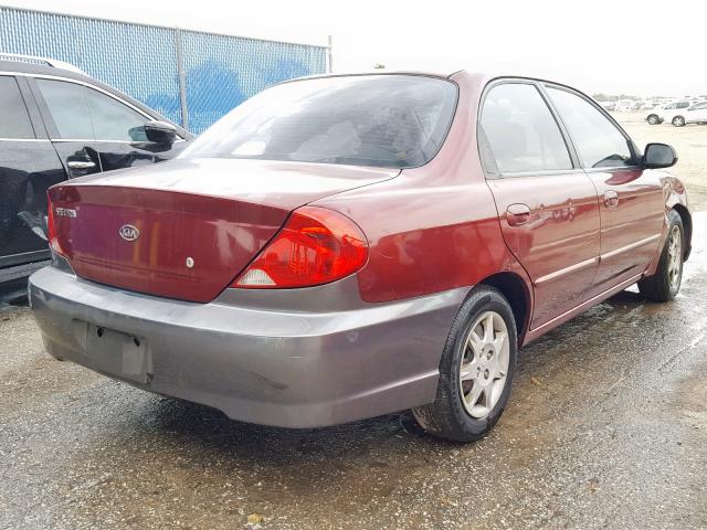 KNAFB121335237389 - 2003 KIA SPECTRA BA BURGUNDY photo 4