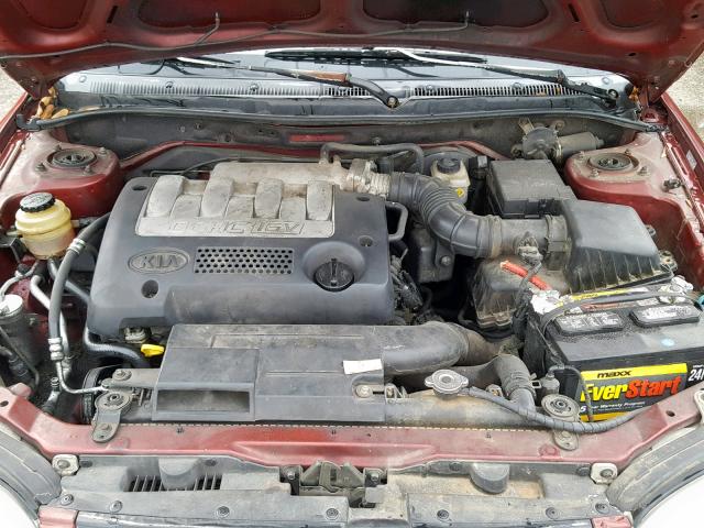 KNAFB121335237389 - 2003 KIA SPECTRA BA BURGUNDY photo 7