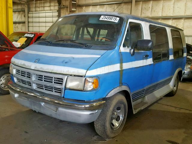 2B6HB21Z1TK145951 - 1996 DODGE VAN BLUE photo 2