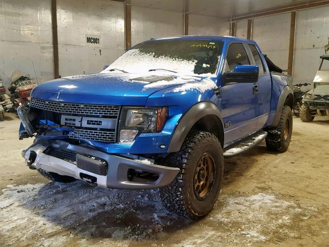 1FTEX1R61CFC89650 - 2012 FORD F150 SVT R BLUE photo 2