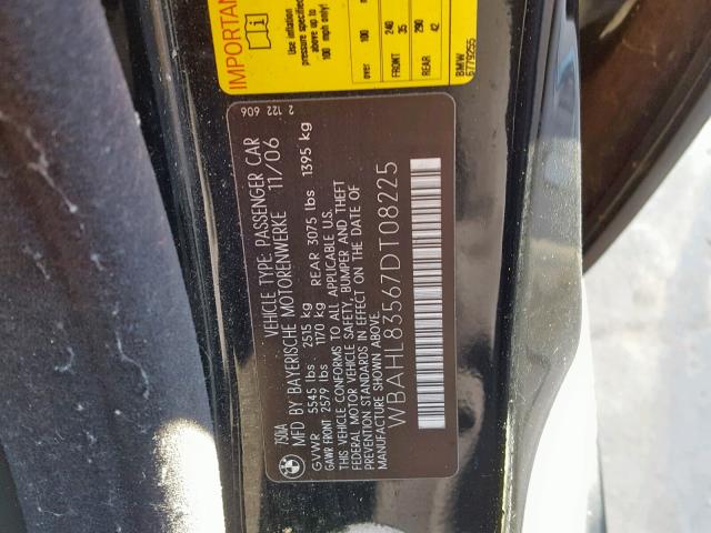 WBAHL83567DT08225 - 2007 BMW 750 BLACK photo 10