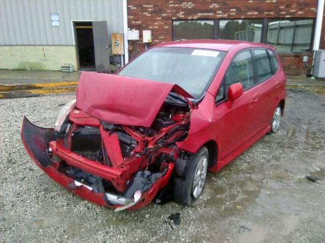 JHMGD37698S010863 - 2008 HONDA FIT SPORT RED photo 2