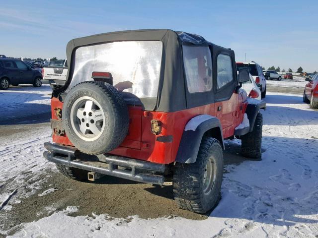 1J4FY19P9RP456912 - 1994 JEEP WRANGLER / RED photo 4