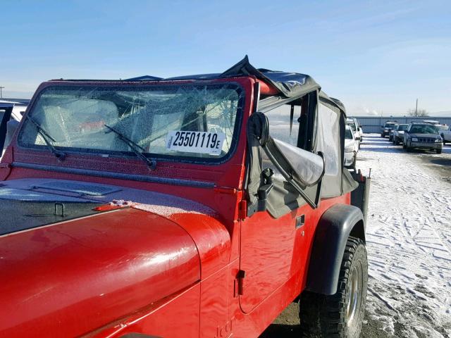 1J4FY19P9RP456912 - 1994 JEEP WRANGLER / RED photo 9