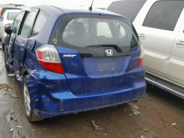 JHMGE88209S049221 - 2009 HONDA FIT BLUE photo 3