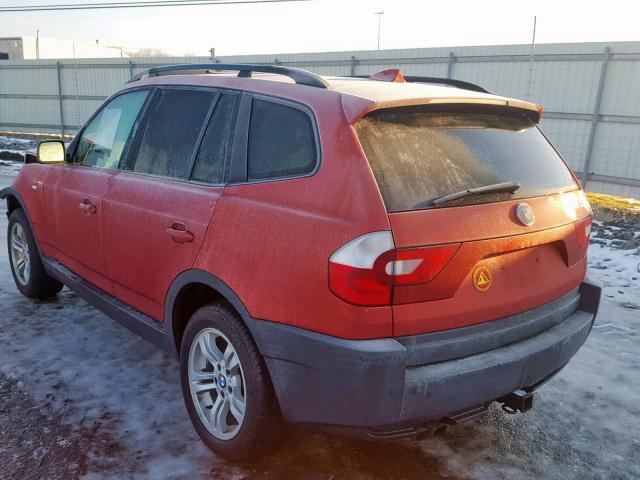 WBXPA93464WC30617 - 2004 BMW X3 3.0I RED photo 3