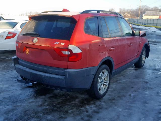 WBXPA93464WC30617 - 2004 BMW X3 3.0I RED photo 4