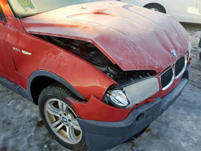 WBXPA93464WC30617 - 2004 BMW X3 3.0I RED photo 9